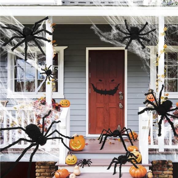 Halloween Spider Decorations, 12PCS Giant Spider Outdoor...